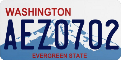WA license plate AEZ0702