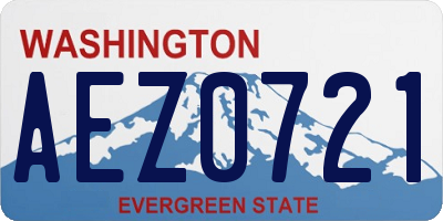 WA license plate AEZ0721