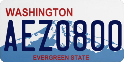 WA license plate AEZ0800