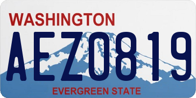 WA license plate AEZ0819