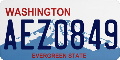 WA license plate AEZ0849