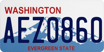 WA license plate AEZ0860