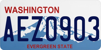 WA license plate AEZ0903