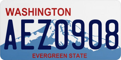WA license plate AEZ0908