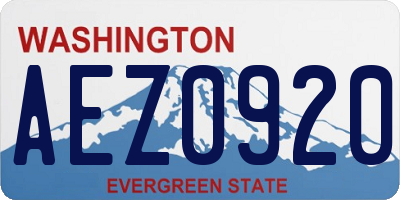 WA license plate AEZ0920