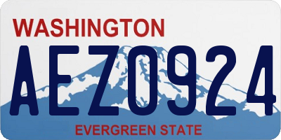 WA license plate AEZ0924