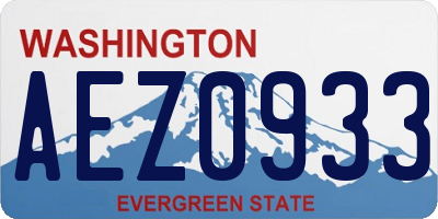 WA license plate AEZ0933