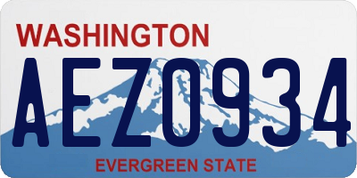 WA license plate AEZ0934