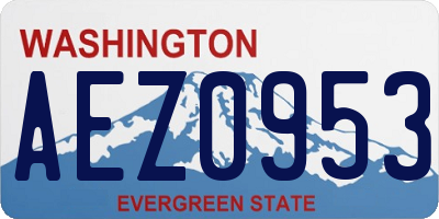 WA license plate AEZ0953