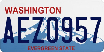 WA license plate AEZ0957