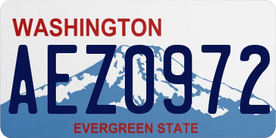 WA license plate AEZ0972