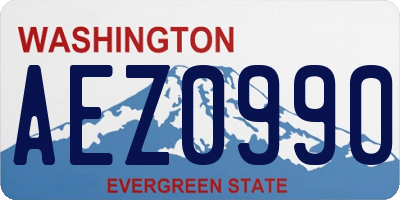 WA license plate AEZ0990