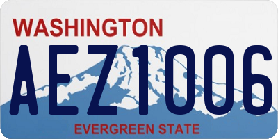 WA license plate AEZ1006