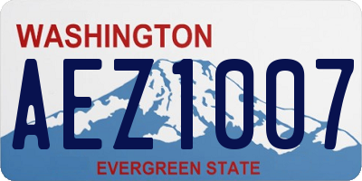 WA license plate AEZ1007