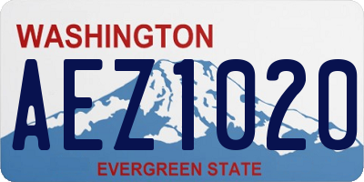 WA license plate AEZ1020