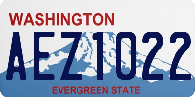 WA license plate AEZ1022