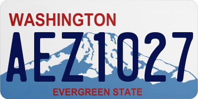 WA license plate AEZ1027