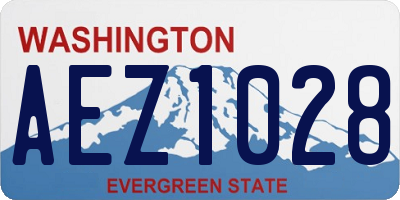WA license plate AEZ1028
