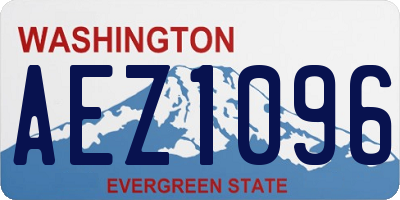 WA license plate AEZ1096