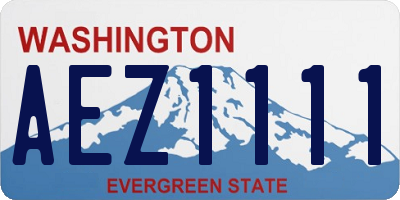 WA license plate AEZ1111