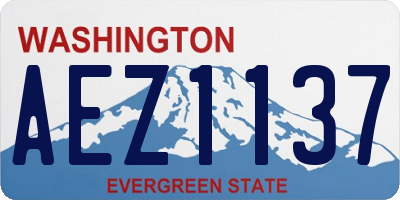 WA license plate AEZ1137
