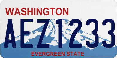 WA license plate AEZ1233