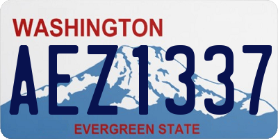 WA license plate AEZ1337