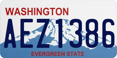 WA license plate AEZ1386