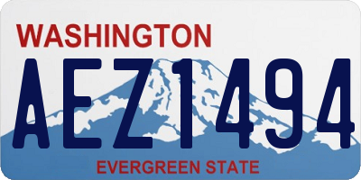 WA license plate AEZ1494