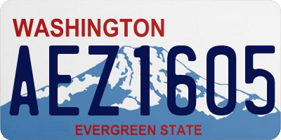 WA license plate AEZ1605