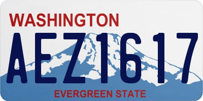 WA license plate AEZ1617
