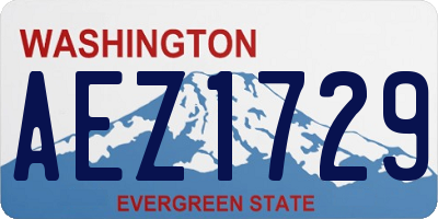 WA license plate AEZ1729