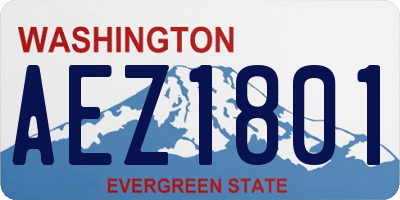 WA license plate AEZ1801