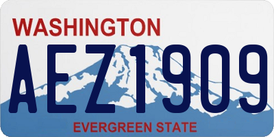 WA license plate AEZ1909