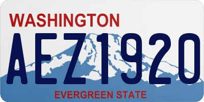 WA license plate AEZ1920