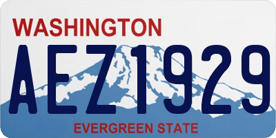 WA license plate AEZ1929