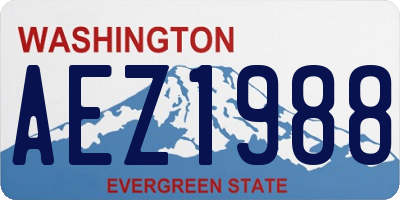 WA license plate AEZ1988