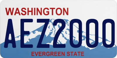 WA license plate AEZ2000