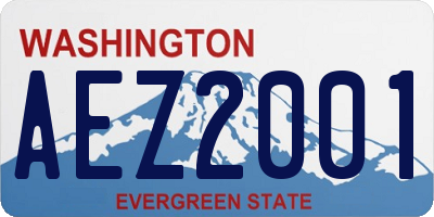 WA license plate AEZ2001