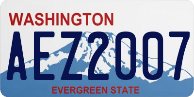 WA license plate AEZ2007