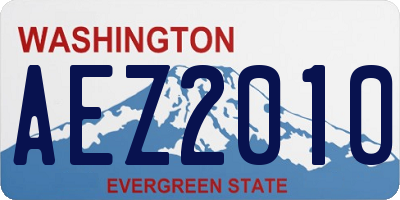 WA license plate AEZ2010