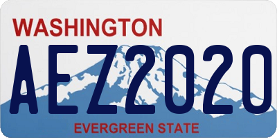 WA license plate AEZ2020