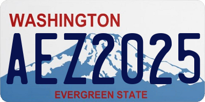 WA license plate AEZ2025
