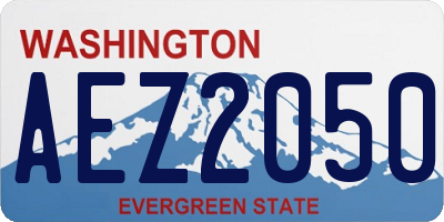 WA license plate AEZ2050