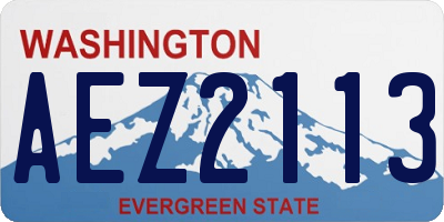 WA license plate AEZ2113