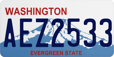 WA license plate AEZ2533