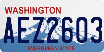 WA license plate AEZ2603