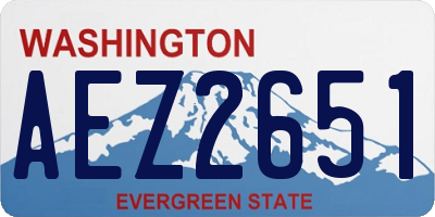 WA license plate AEZ2651