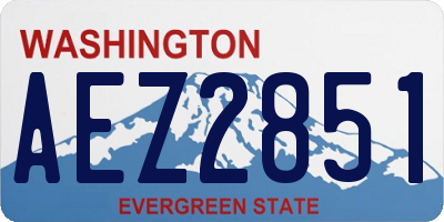 WA license plate AEZ2851