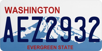 WA license plate AEZ2932